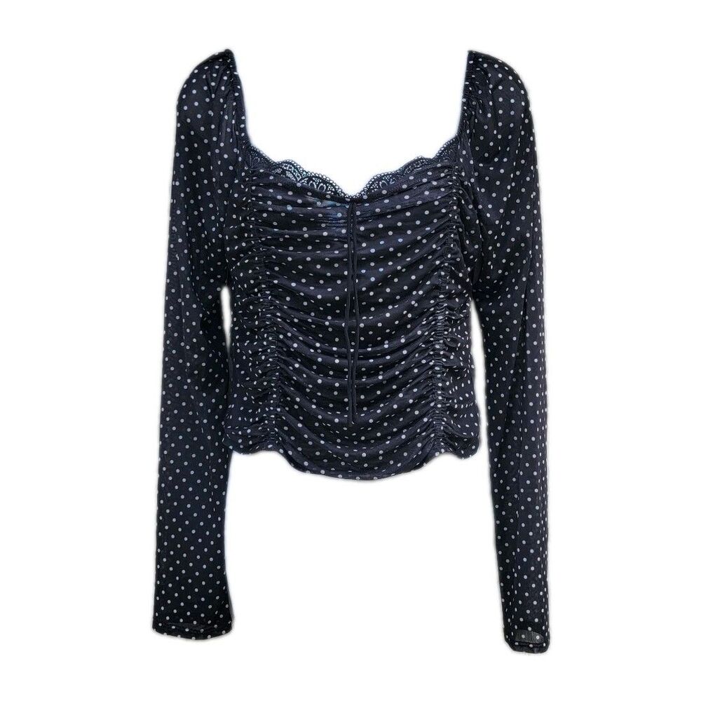ASTR sheer polka dot top sz M Fairygoth